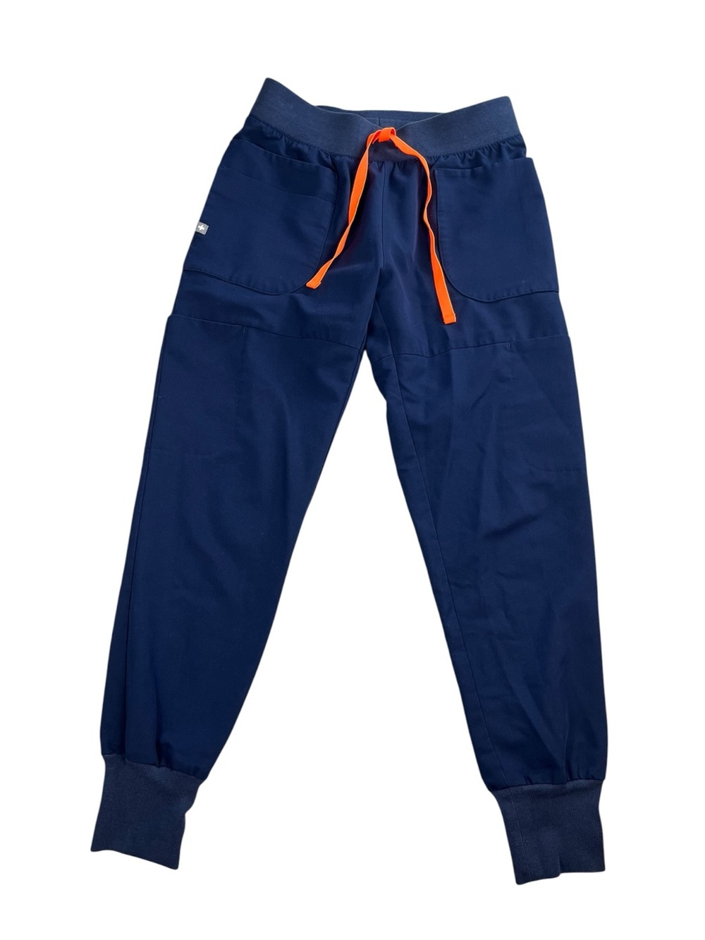 FIGS Zamora Jogger Scrubs Pants XS Navy Blue Orange Drawstring Women Nurse